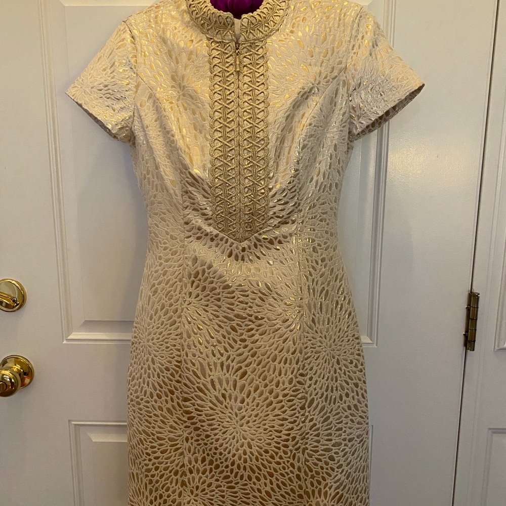 Lilly Pulitzer Cream and Gold Mini Dress